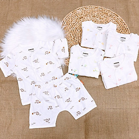 1 Bộ tay ngắn Cún Con cho bé sơ sinh 3-7kg 100% cotton