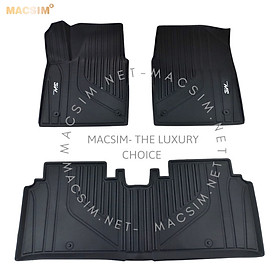 Thảm lót sàn xe ô tô cao cấp KIA EV6 nhãn hiệu Macsim 3W - chất liệu nhựa TPE đúc khuôn cao cấp - màu đen