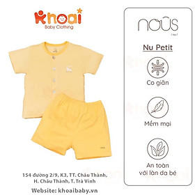 Bộ cài thẳng cộc Nous petit vàng - Chất liệu Nu Petit 95% cotton thiên nhiên