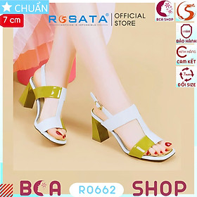 Sandal nữ phối màu 7 phân RO662 ROSATA tại BCASHOP thanh lịch và thời trang với thiết kế độc đáo và thoải mái