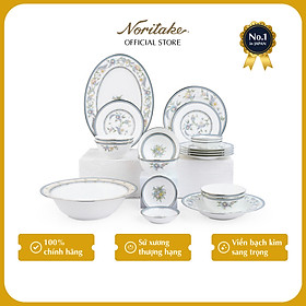 Mua Bộ Bàn Ăn Châu Á Cơ Bản 22 Món Noritake dòng Jardin Fleuri Sứ xương cao cấp (4910L - D022AB)