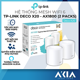 Bộ Phát Wifi Mesh TP-Link Deco X20 Wifi 6 AX1800 - HÀNG CHÍNH HÃNG - 2 Pack