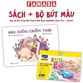 Combo Sách Khu Vườn Chiêm Tinh - Sách Tô Màu 12 Chòm Sao + Hộp 20 Bút Lông Màu Pastel Rửa Được Washable Fiber Pen - Colokit SWM-C008