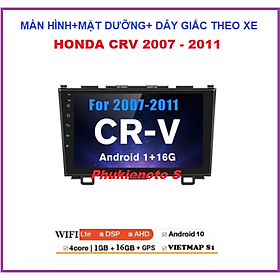 COMBO Màn hình DVD Androi+mặt dưỡng và dây giắc cho xe ô tô HONDA CRV đời 2007-2011,đầu dvd giá rẻ, màn hình 9inch