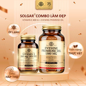 Combo Làm Đẹp - Solgar Vitamin E và Evening Primrose Oil Làm Đẹp Da, Tăng Cường Nội Tiết Tố Nữ