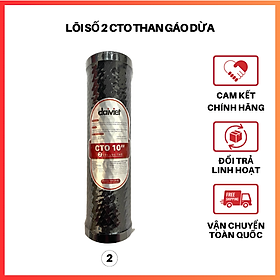 Lõi lọc nước RO số 2, CTO dạng than Anthracite - hoạt tính gáo dừa Đại Việt - Hàng chính hãng