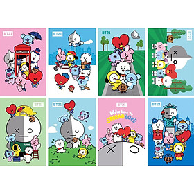 Poster BT21 BTS 8 tấm