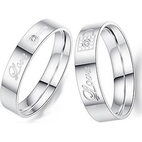 Nhẫn cặp titanium ổ khóa trái tim BHN74