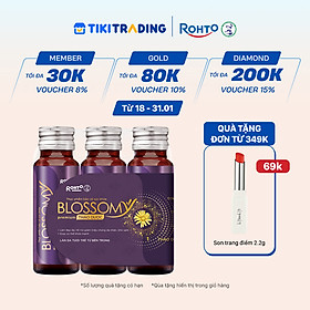 Nước uống collagen thảo dược giúp đẹp da, hỗ trợ ngủ ngon Blossomy Premium lốc 03 chai x 50ml