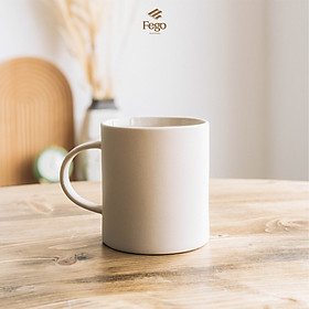 Cốc gốm sứ tráng men cao cấp FEGO có quai cầm tiện lợi