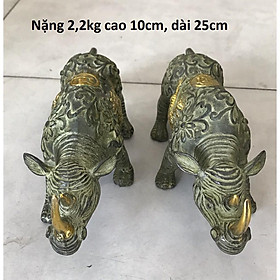 Mua Cặp tê giác bằng đồng giả cổ MS820
