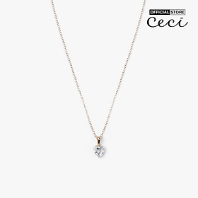 CECI - Dây chuyền nữ dạng chuỗi xích nhỏ phối mặt đá trái tim CC4-01000240