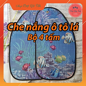 Bộ 4 tấm che nắng lá miếng chống nắng cửa sổ hông ô tô (Giao màu họa tiết ngẫu nhiên)