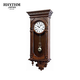 Mua Đồng hồ treo tường Nhật Bản Rhythm CMJ464FR06 Kt 38.0 x 90.0 x 15.0cm  7.0kg. Vỏ gỗ  dùng PIN.