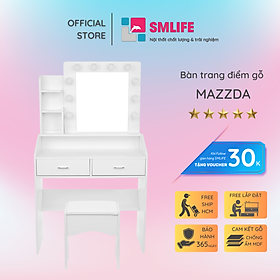 Bàn trang điểm gỗ hiện đại SMLIFE Mazzda  | Gỗ MDF dày 17mm chống ẩm | D80xR40xC140cm