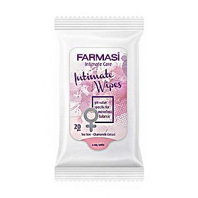 Khăn ướt vệ sinh vùng kín Farmasi intimate wet wipes 20pcs