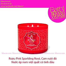 Hình ảnh Nến thơm Bath and Body Works BUBBLY ROSÉ 3 bấc