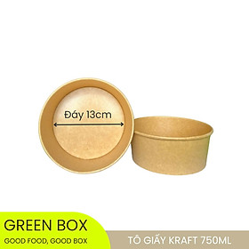 Set 100 Tô giấy 750ml kraft kèm nắp