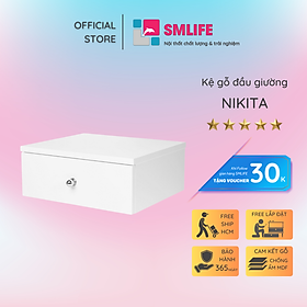 Tủ gỗ đầu giường hiện đại SMLIFE Nikita | Gỗ MDF dày 17mm chống ẩm | D40xR35xC18cm