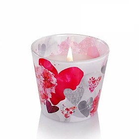 Ly nến thơm Bartek Candles BAT0587 Flowers Hearts 115g (Hương hoa păng xê)