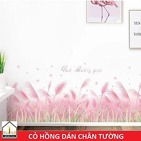 Decal dán len dưới tường mẫu CỎ HỒNG - Tranh dán tường - Trang trí phòng