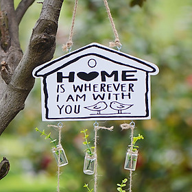 Tag gỗ Home is whenever i am with you