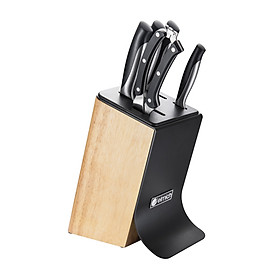 BỘ DAO INOX ELMICH 6 MÓN EL3801 (4 DAO, 1 KÉO, 1 GIÁ ĐỂ DAO)