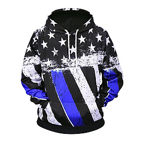 Realistic 3D Flag Print Pullover Hoodie Hooded Sweatshirts with Pockets for Teens