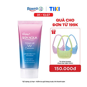 Tinh chất chống nắng nâng tông Skin Aqua Tone up Lavender cho da tối màu & da vàng Sunplay Skin Aqua Tone Up UV Essence Lavender SPF 50+ PA++++ 50g