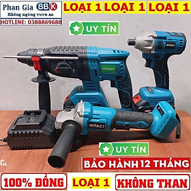 Bộ Combo 3 Máy Gồm Máy Khoan Đục Bê Tông, Máy Mài Và Máy Chuyên Vít Dùng Pin 199V 15 Cell, Động Cơ Không Chổi Than, Máy Khoan Siêu Khỏe - Bảo Hành 1 Năm