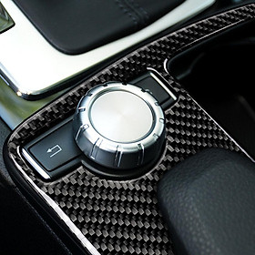 Carbon Fiber Gear Shifter Panel Cover for Mercedes W204 - Black