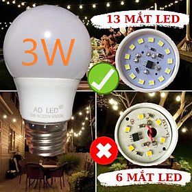 Bóng đèn 3w ánh sáng vàng và trắng [LOẠI 13 MẮT LED