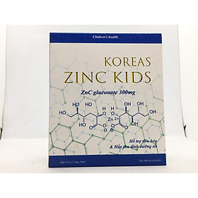 Bổ sung kẽm tăng cường đề kháng cho trẻ, kích thích ăn ngon, ngủ ngon KOREAS ZINC KIDS-Hộp 20 ống chứa Kẽm Gluconat không gây táo bón