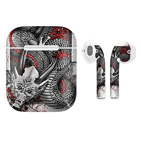 Mua Miếng dán skin chống bẩn cho tai nghe AirPods in hình Rồng đen - CHR039 (bản không dây 1 và 2