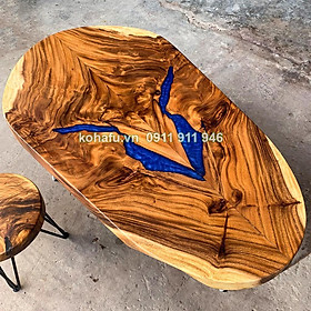 Mua Bàn gỗ nguyên tấm kết hợp Epoxy phù hợp cho không gian uống trà  sofa KE20009