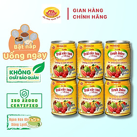 Nước Trái Cây Tươi Mát Minh Trung 250ml - Combo 6 Lon Nước Trái Cây 6
