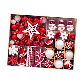 80x Christmas Ball Ornaments Set Decorations for Valentine's Day Celebration