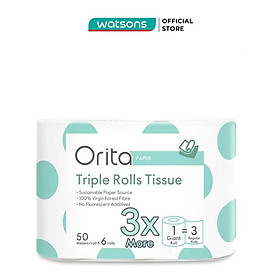 Giấy Cuộn Orita Triple Rolls Tissue 50meters Pack 6s