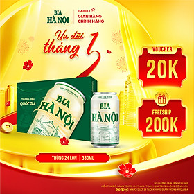 Bia Hà Nội Nhãn Xanh - Thùng 24 lon 330ml