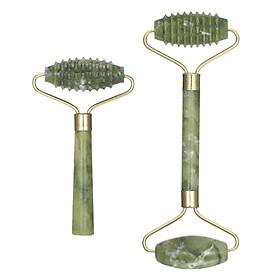 Jade Roller & Ridged Facial Roller Kit Facial Skin Roller Massage Tools Anti Aging & Wrinkles for Face Eye Neck Massage