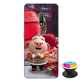 Ốp lưng dành cho điện thoại Realme X hình Heo Con Chúc Tết Mẫu 1 - tặng kèm giá đỡ điện thoại iCase xinh xắn - Hàng chính hãng