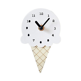 Clock Ice Cream Household Wooden Hanging Clock for Home Wall Decor