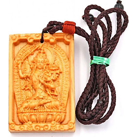 Vòng cổ mặt gỗ hoàng đàn phật bản mệnh Văn Thù Bồ Tát MGPBM3