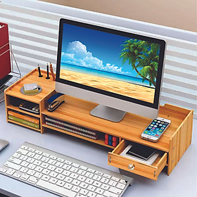 Mua Kệ máy tính kệ sách kệ hồ sơ để bàn kèm cắm viết bằng gỗ  - KMT1