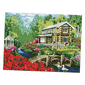 1 Set Stamped Cross Stitch Kits Cross-Stitch Pattern Scenery Fabric DIY Hand Needlework kits