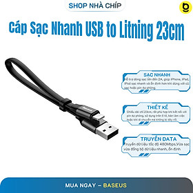 Cáp sạc ngắn cho iPhone/iPad/iPod Baseus Nimble 2A 23cm - Hàng Chính Hãng