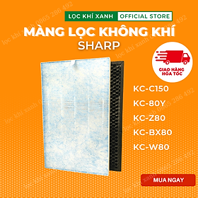 Màng lọc hepa  Sharp KC-150, KC-80Y, KC-Z80, KC-BX80, KC-W80. Màng lọc thay thế mới 100, lọc bụi mịn, màng khử mùi. Hàng nhập khẩu - Màng lọc hepa