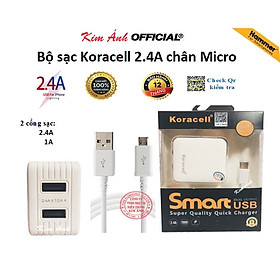 Mua Bộ Sạc nhanh Koracell 2.4A cổng Micro (có 2 cổng USB) Hàng Chính Hãng