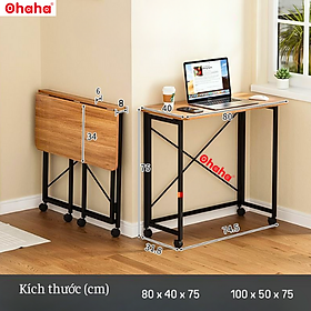Mua  Kèm Ảnh Thực Tế - Miễn phí vận chuyển & Lắp đặt  Bàn gấp gọn thông minh có bánh xe Ohaha - BGG001
