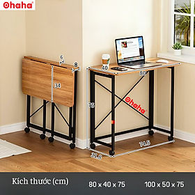 [Kèm Ảnh Thực Tế - Miễn phí vận chuyển & Lắp đặt] Bàn gấp gọn thông minh có bánh xe Ohaha - BGG001